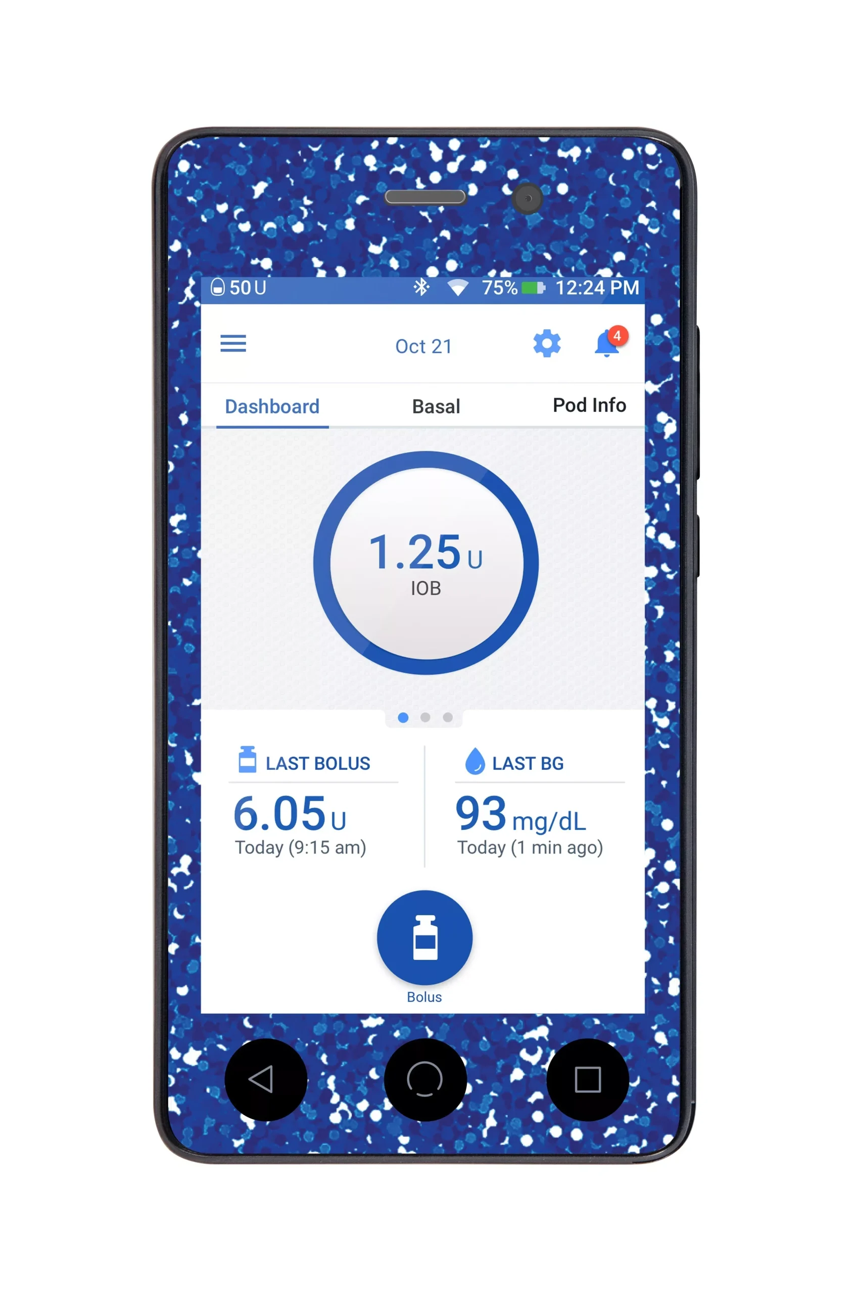 Blue Confetti Sticker for Omnipod DASH PDM – Pump Peelz