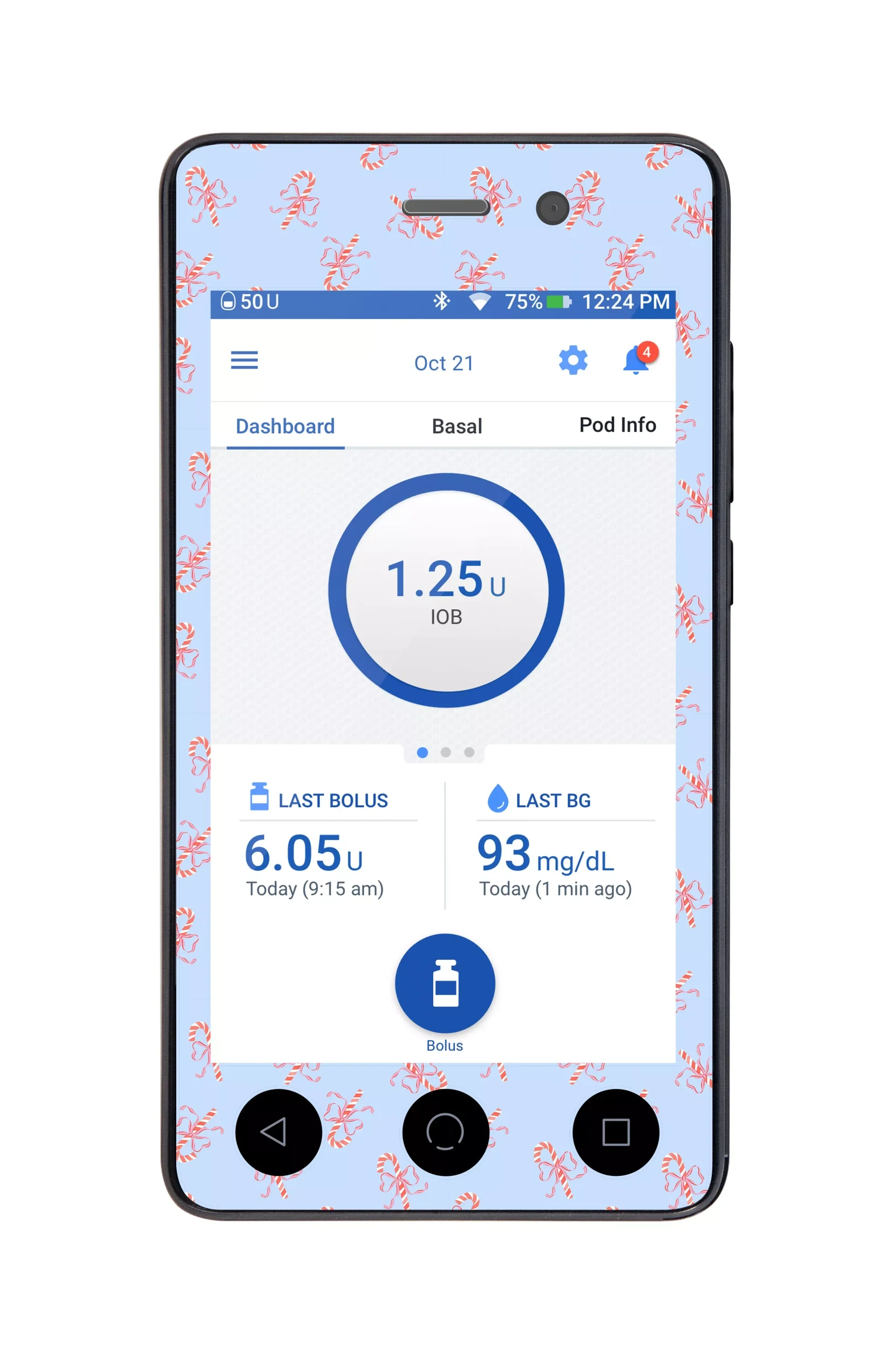 Candy Cane Lane Sticker for Omnipod DASH PDM – Pump Peelz