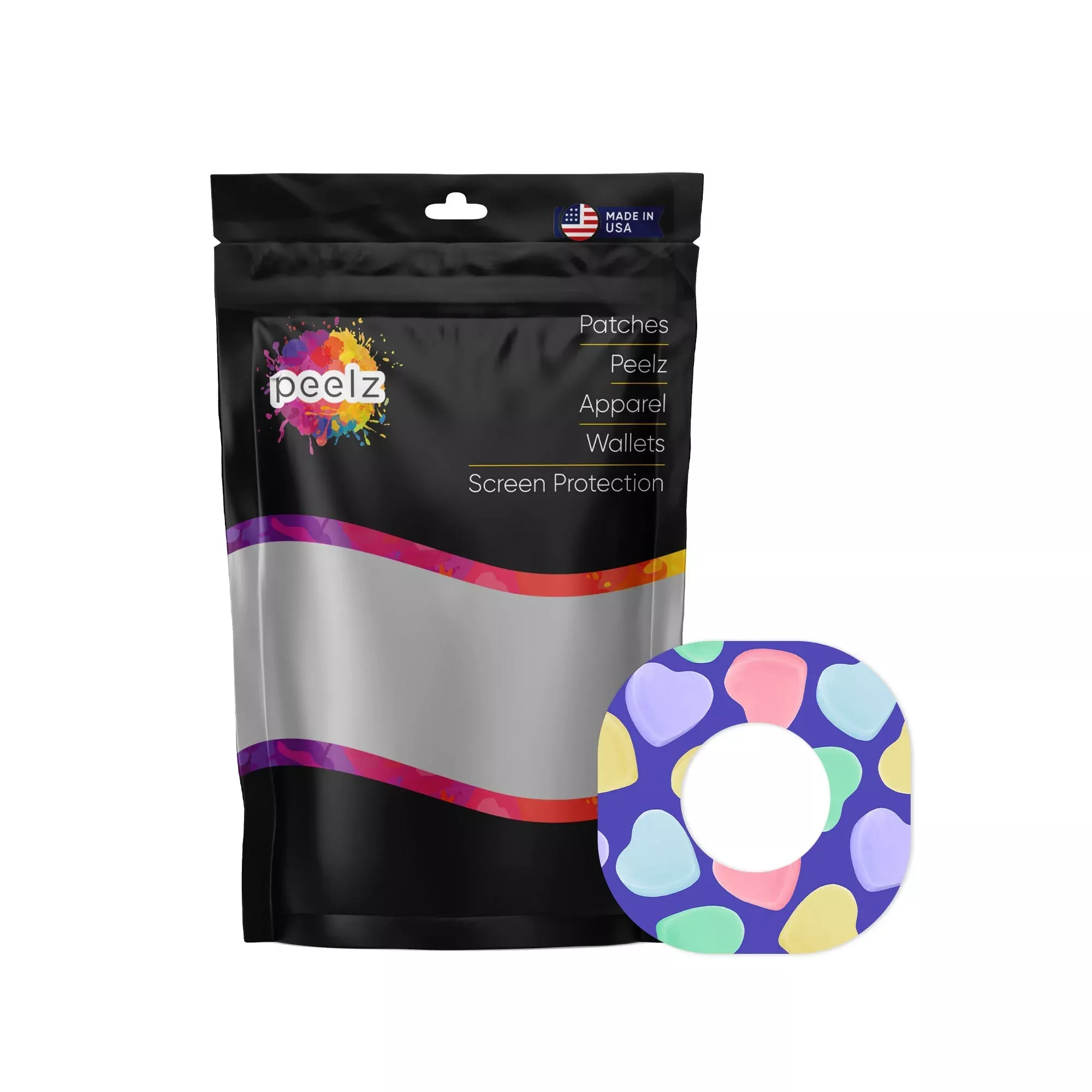 Candy Hearts Dexcom G7 and Stelo Patch Tape - Pump Peelz