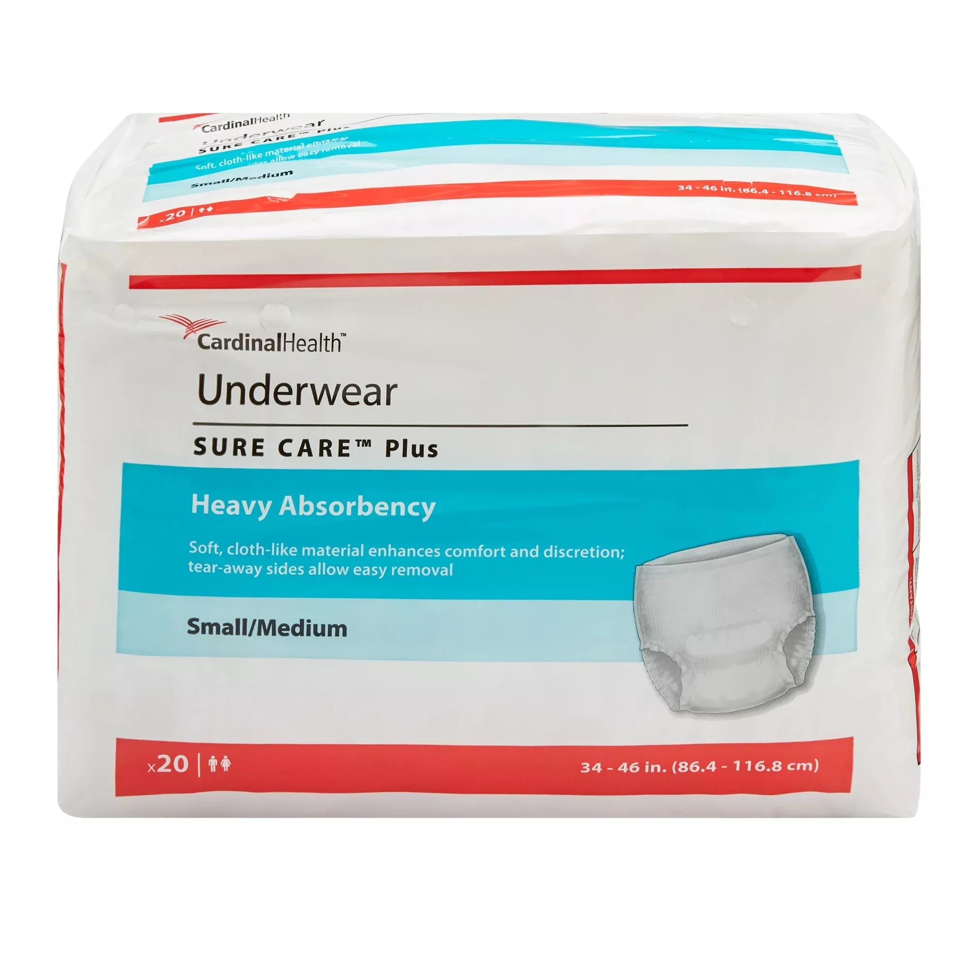 Cardinal 1605 Sure Care™ Plus Heavy Absorbent Underwear, Medium