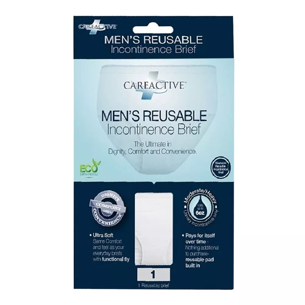 Careactive Men's Reusable Incontinence Briefs 6 oz