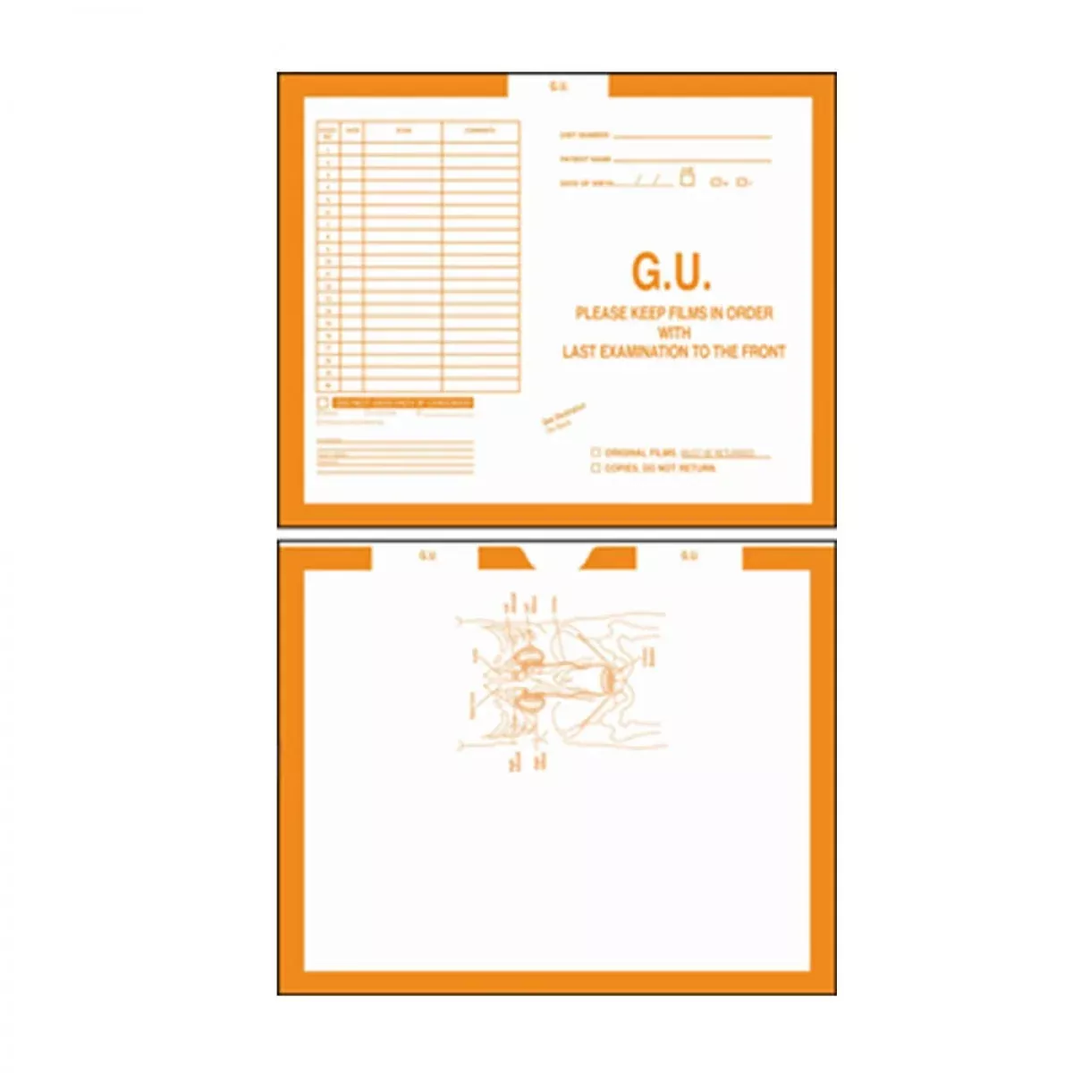 Category Insert Jacket Open Top G.U. (Ganito Urinary) Dark Orange 28# Kraft 14-1/4"X17-1/2" - 250 Per Case