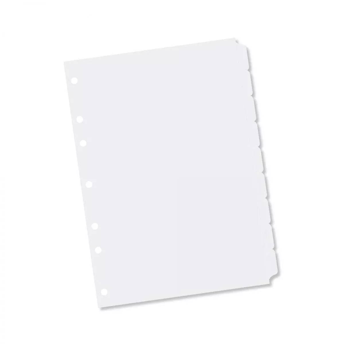 Chart Divider Side Tab Position #1-9 1/9 Cut Blank White Poly 8-1/2"X11" - 1 Per Set