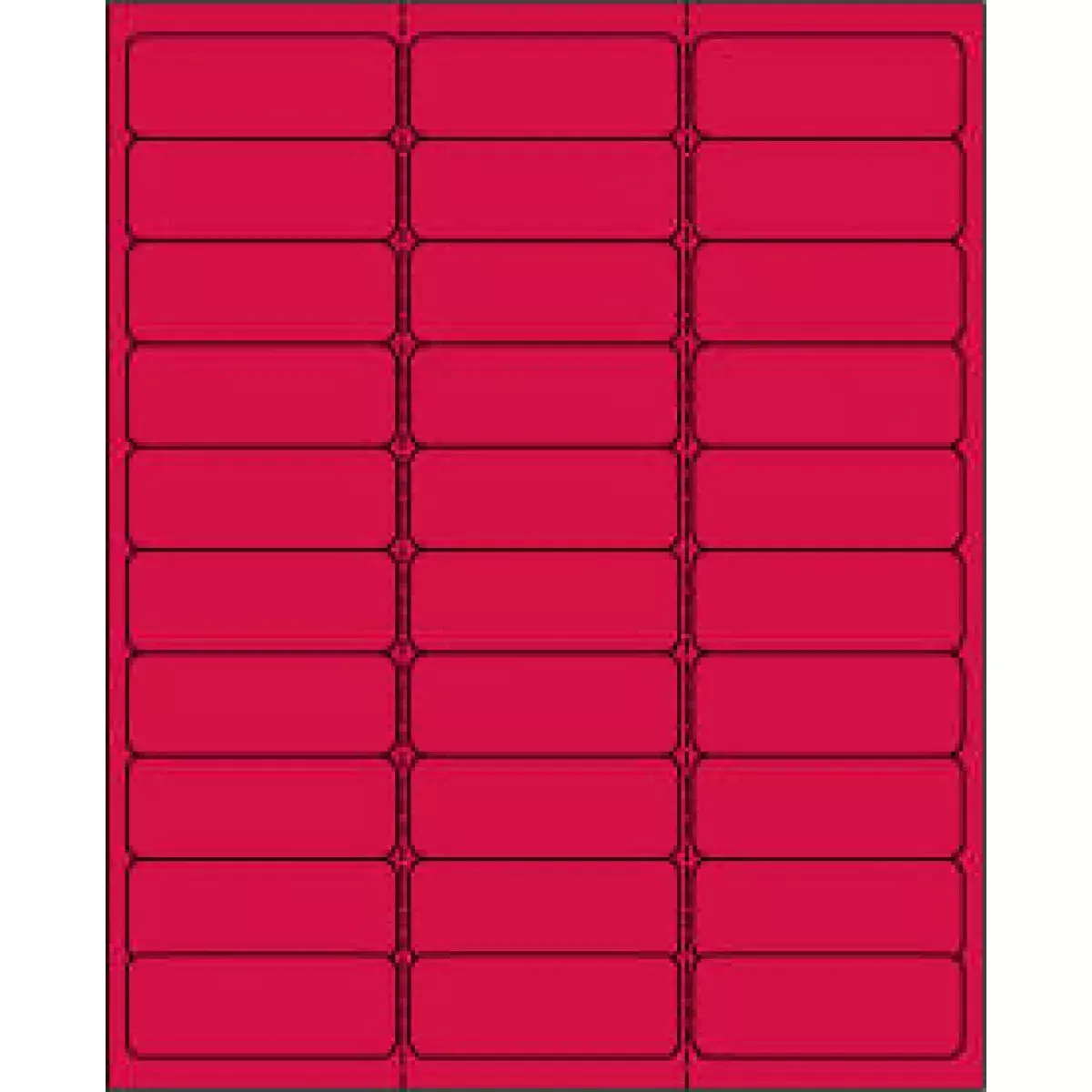 Chart Labels Laser Portrait 2 5/8"X1 Fluorescent Red - 30 Per Sheet, 30 Sheets Per Pack