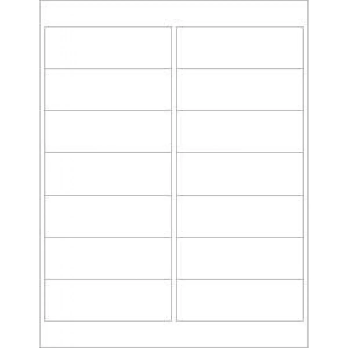 Chart Labels Laser Portrait 4" X 1 1/3" White - 14 Per Sheet, 100 Sheets Per Pack
