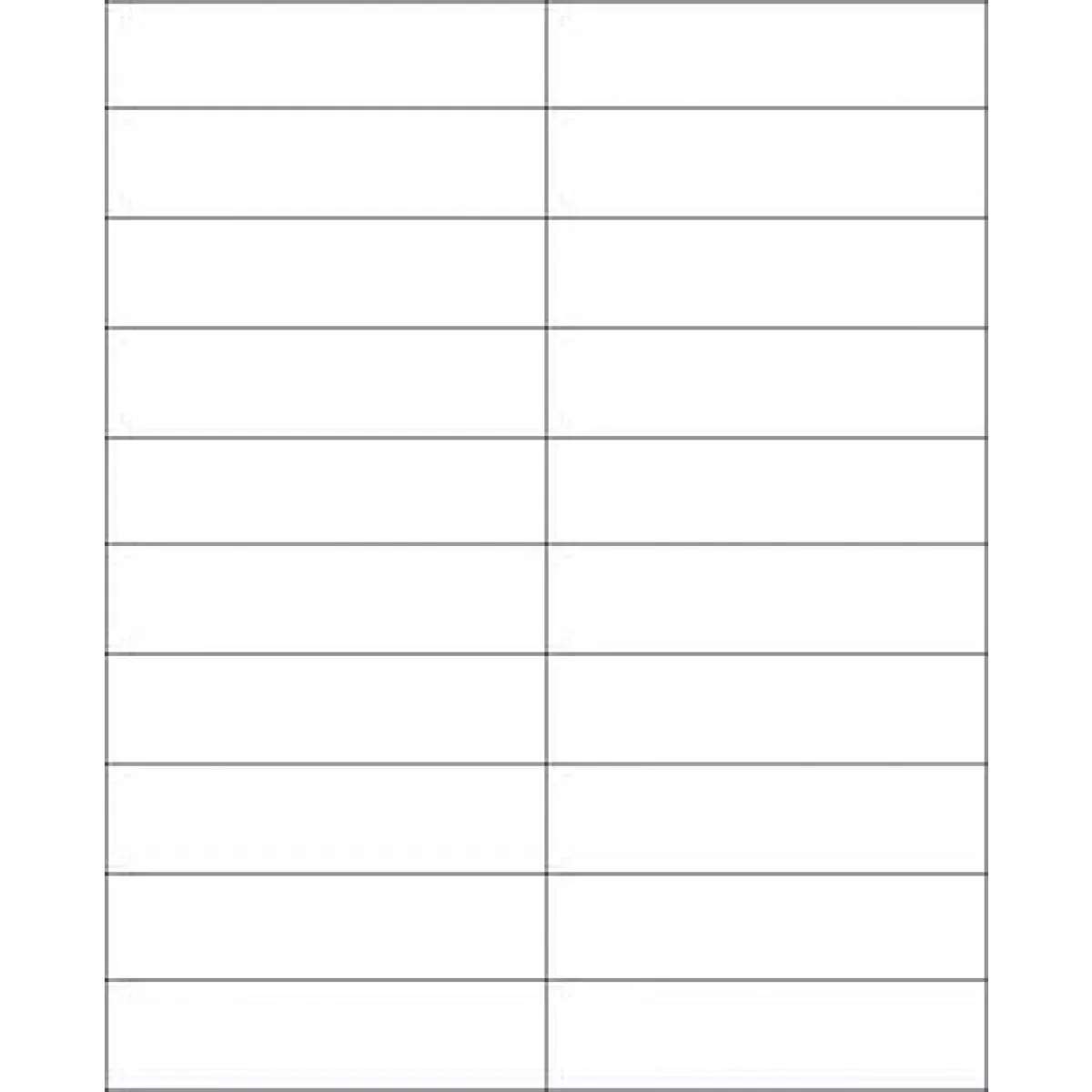Chart Labels Laser Portrait 4X1 White - 20 Per Sheet, 100 Sheets Per Pack
