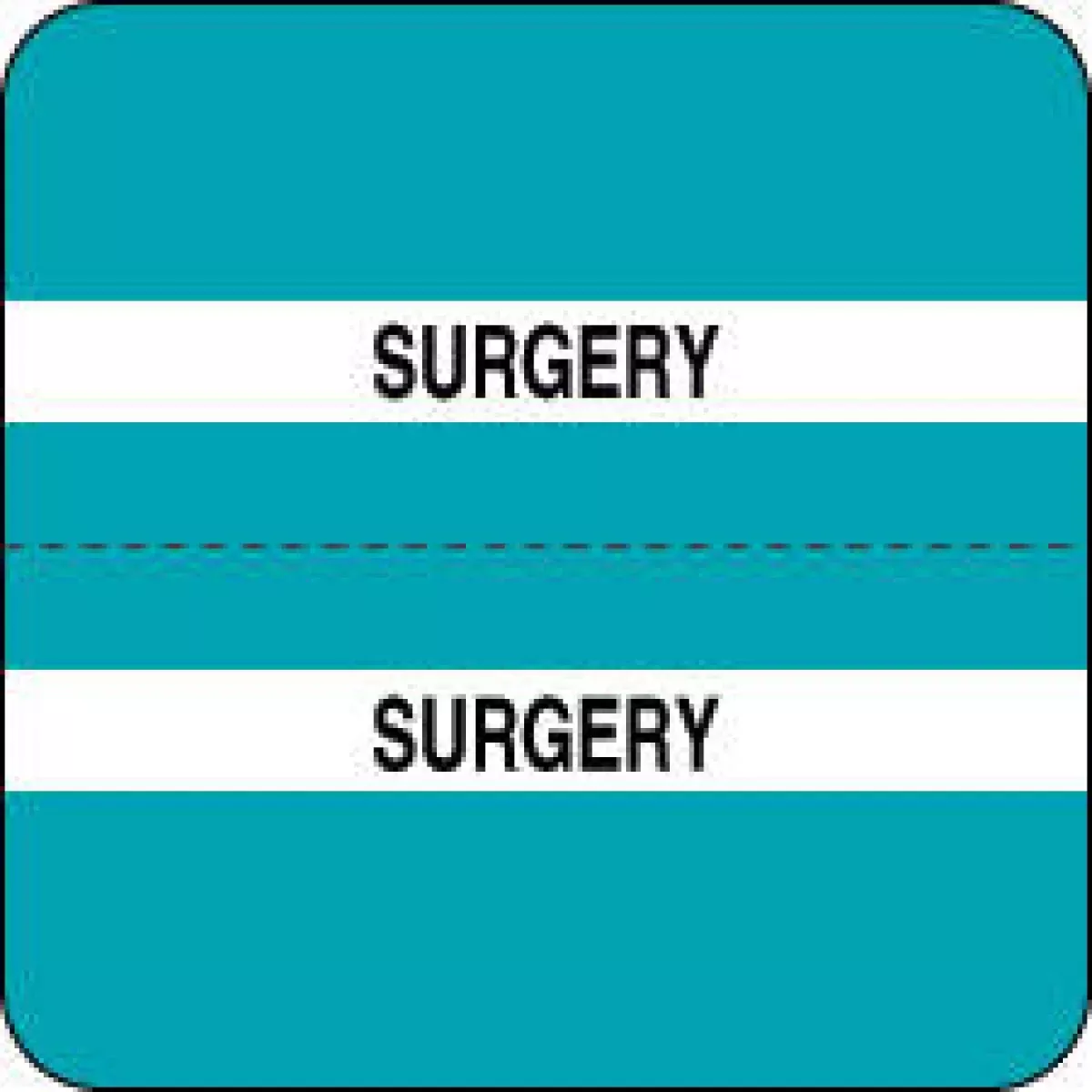 Chart Tab Paper Surgery Surgery 1 1/2" X 1 1/2" Teal 100 Per Roll