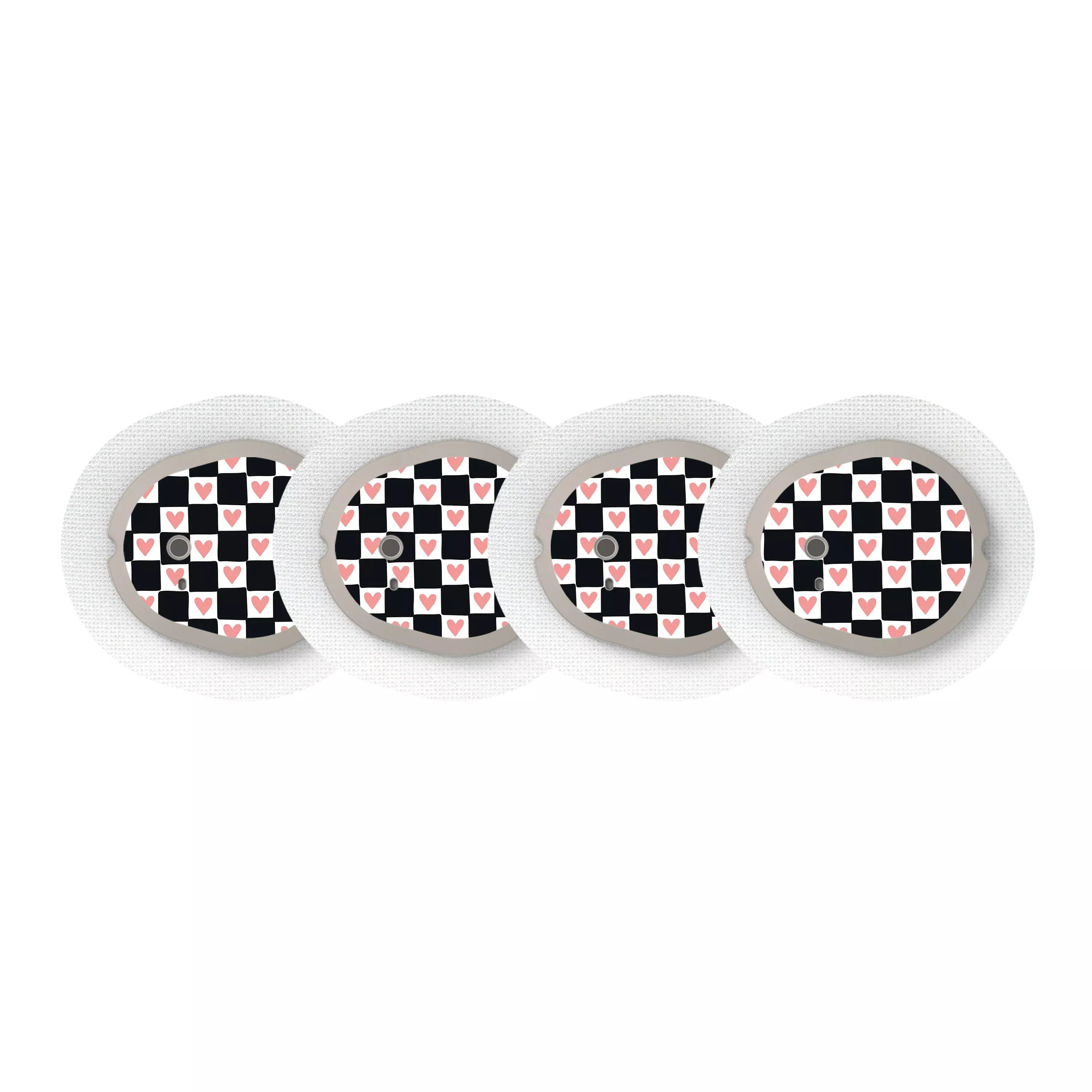Checkered Hearts Sticker Designed for the DEXCOM G7 and Stelo Transmitter