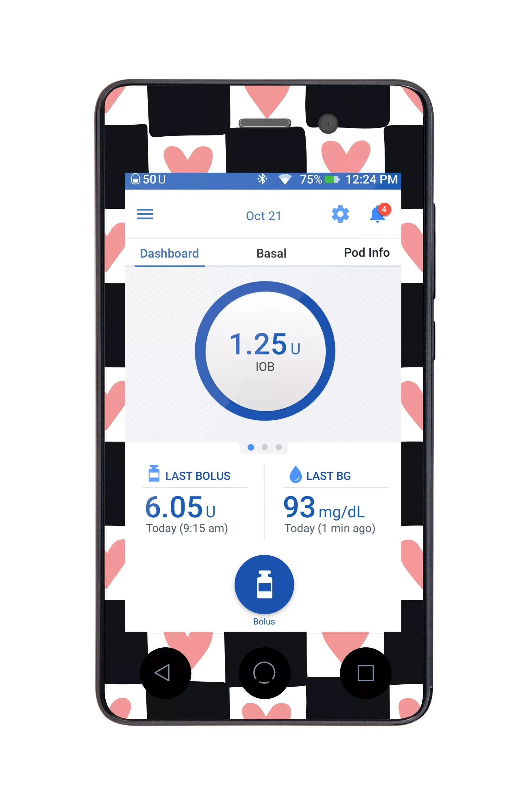 Checkered Hearts Sticker for Omnipod DASH PDM – Pump Peelz