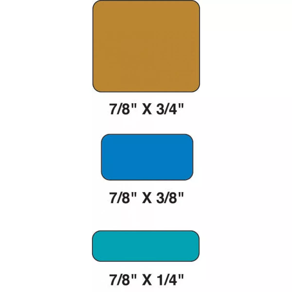 Color Code Label Rectangle 7/8" X 3/4" Brown Vinyl Permanent - 1000 Per Roll