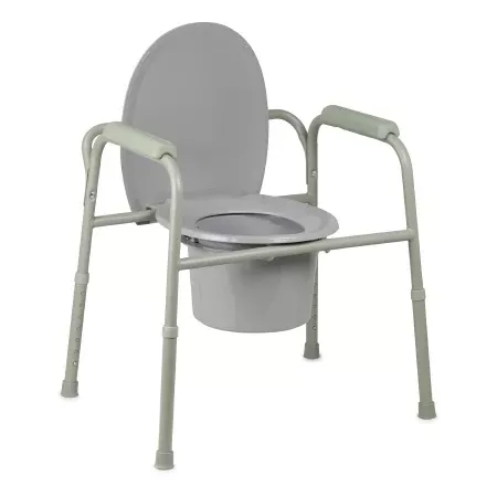 Commode Chair McKesson Fixed Arm Steel Frame Back Bar 13-3/4 Inch Seat Width - M-1073634-1340 - Case of 4