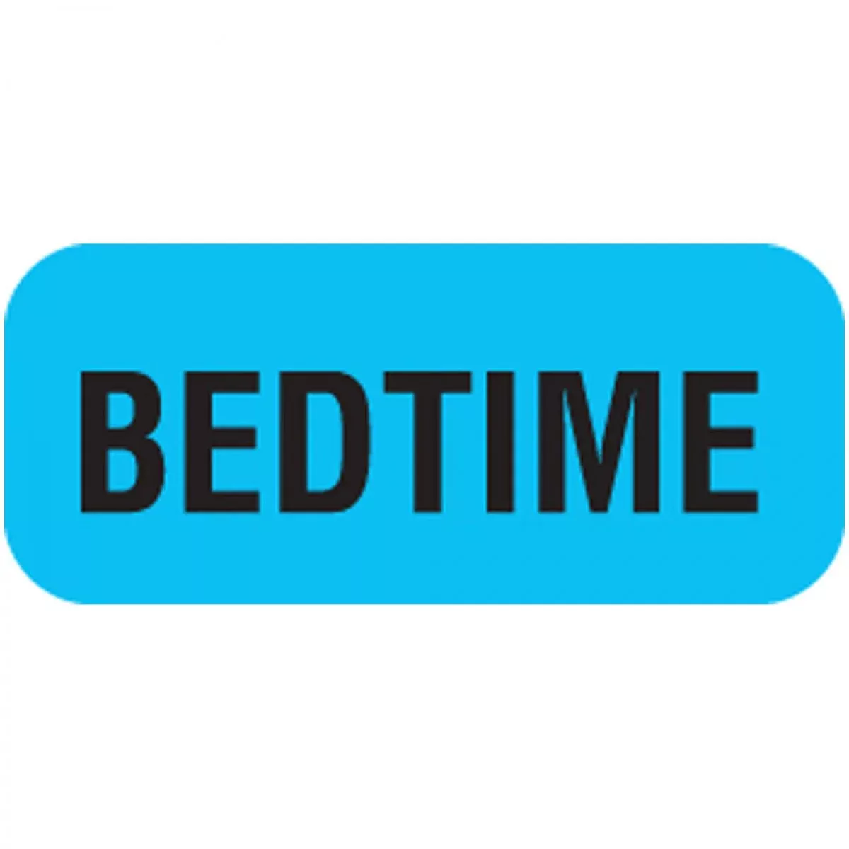 Communication Label (Paper, Permanent) Bedtime 7/8" X 3/8" Blue - 500 Per Roll, 2 Rolls Per Box