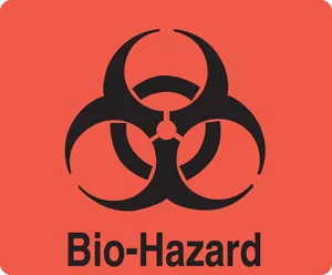 Communication Label (Paper, Permanent) Biohazard 3" 5/8" X 3 Red - 500 Per Roll