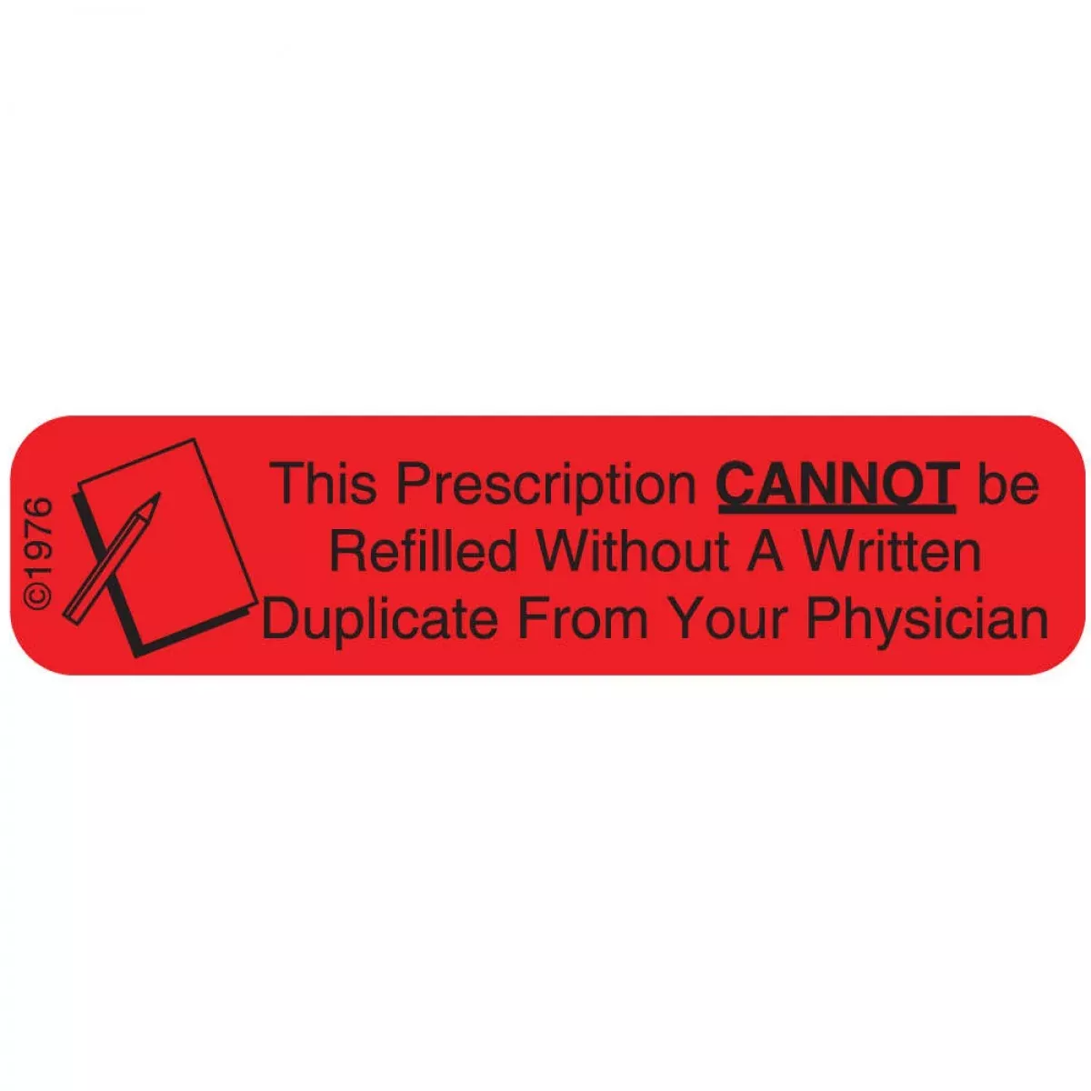 Communication Label (Paper, Permanent) Cant Be Refilled 1 9/16" X 3/8" Red - 500 Per Roll, 2 Rolls Per Box