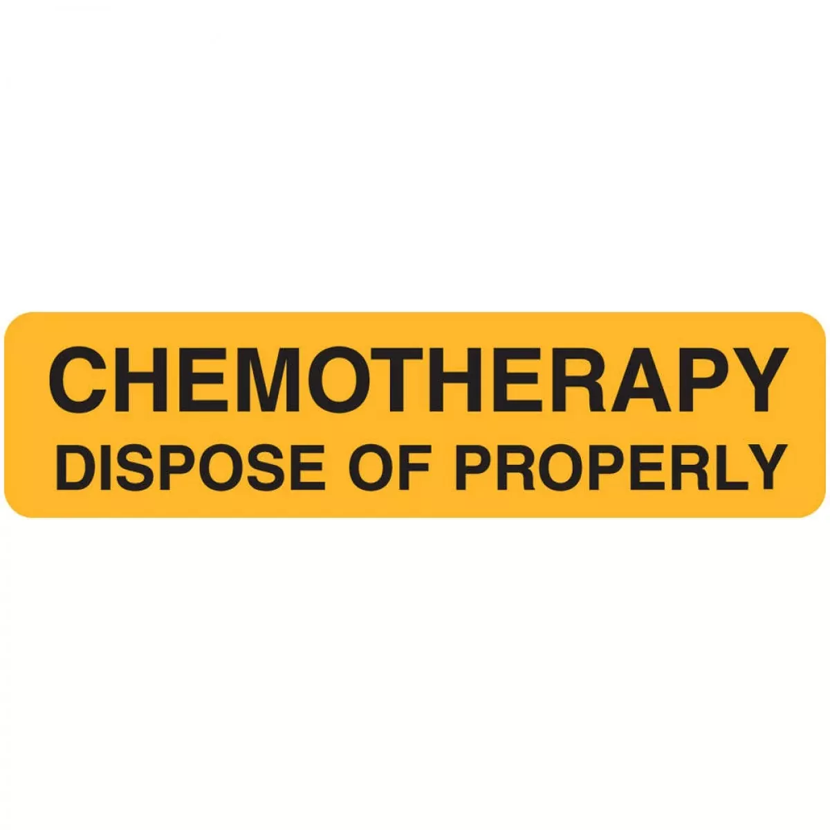 Communication Label (Paper, Permanent) Chemotherapy 3 1/2" X 7/8" Yellow - 250 Per Roll, 4 Rolls Per Box