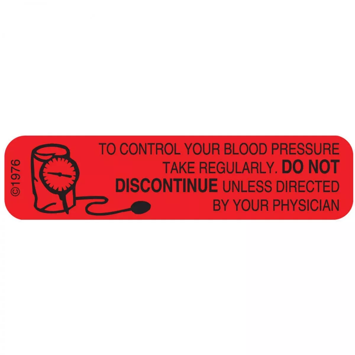 Communication Label (Paper, Permanent) Control Blood 1 9/16" X 3/8" Red - 500 Per Roll, 2 Rolls Per Box