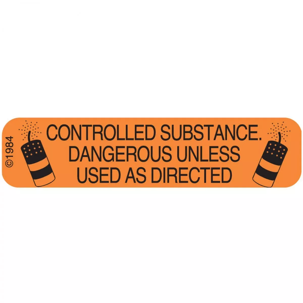 Communication Label (Paper, Permanent) Controlled Sub 1 9/16" X 3/8" Orange - 500 Per Roll, 2 Rolls Per Box