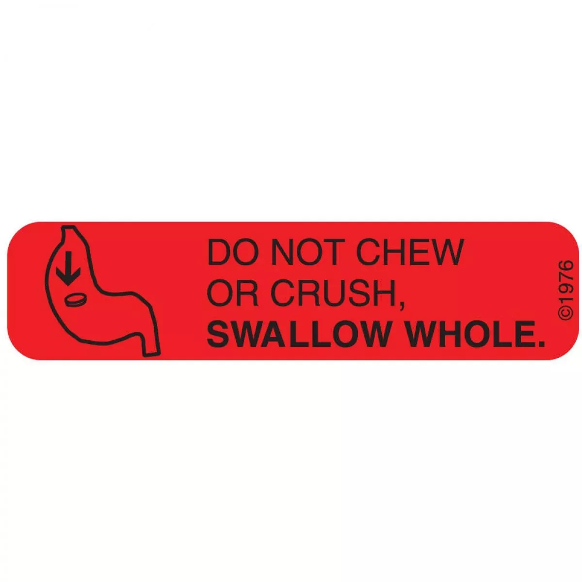 Communication Label (Paper, Permanent) Do Not Chew Or 1 9/16" X 3/8" Red - 500 Per Roll, 2 Rolls Per Box