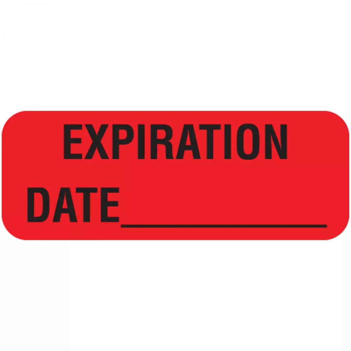 Communication Label (Paper, Permanent) Expiration Date___ 1 11/16" X 5/8" Red - 450 Per Roll, 2 Rolls Per Box