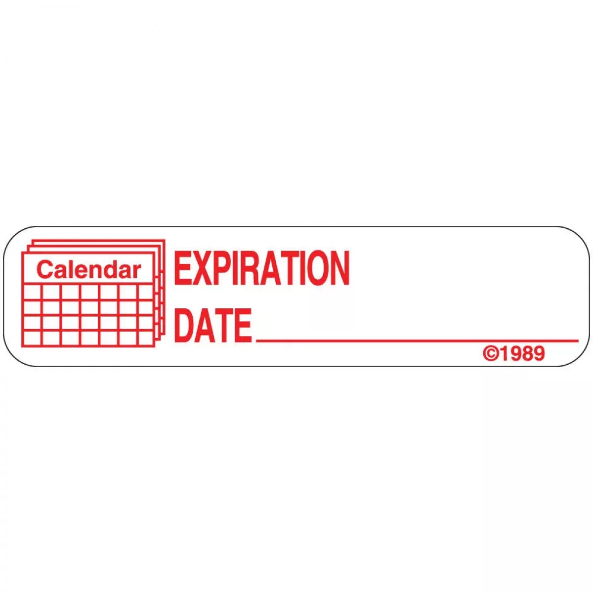 Communication Label (Paper, Permanent) Expiration Date___ 1 9/16" X 3/8" White - 500 Per Roll, 2 Rolls Per Box