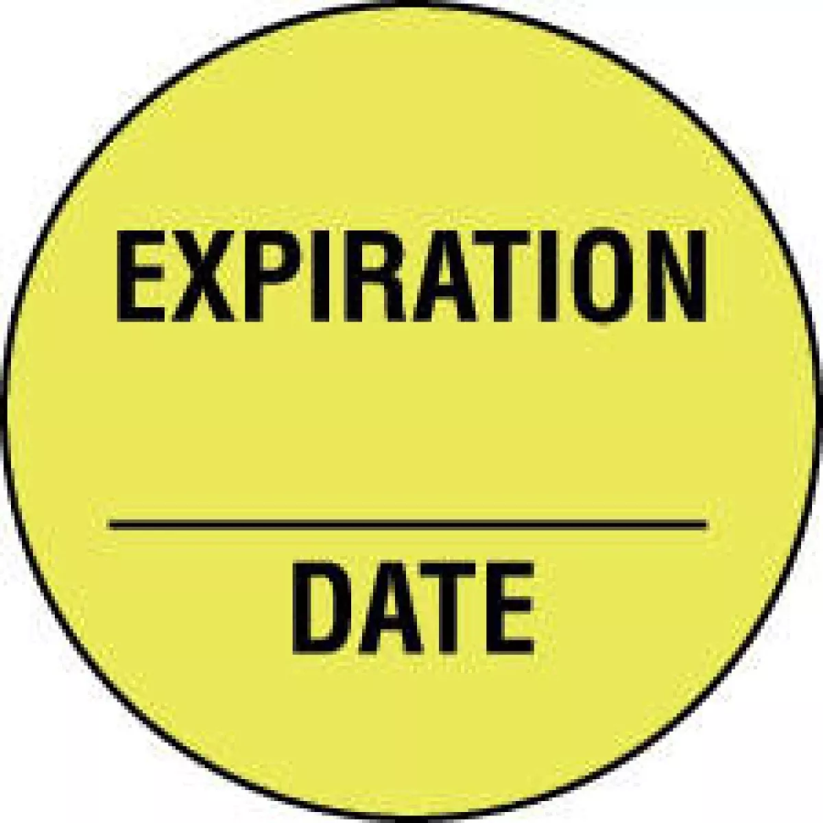 Communication Label (Paper, Permanent) Expiration Fluorescent Yellow - 1000 Per Roll