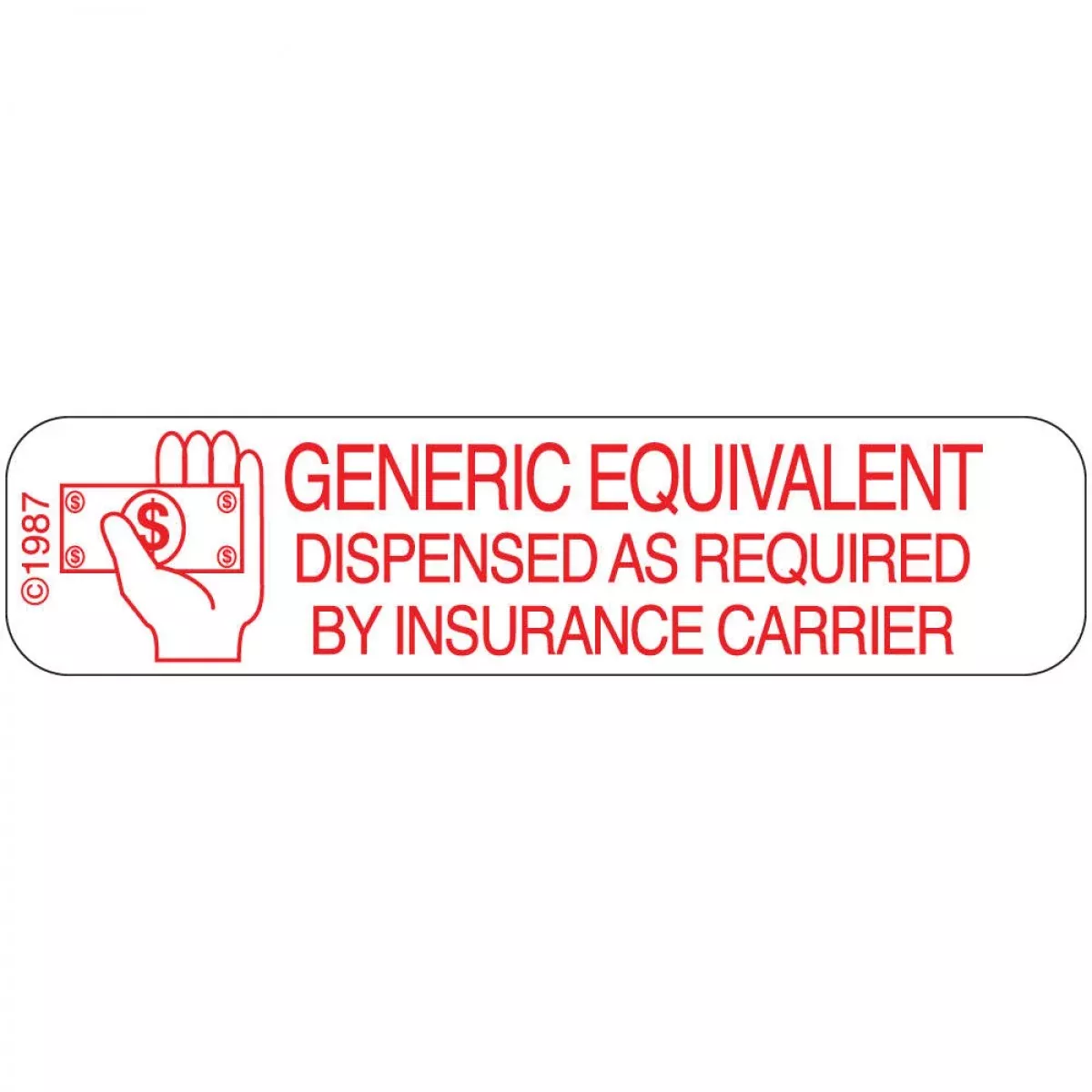 Communication Label (Paper, Permanent) Generic Equivalent 1 9/16" X 3/8" White - 500 Per Roll, 2 Rolls Per Box