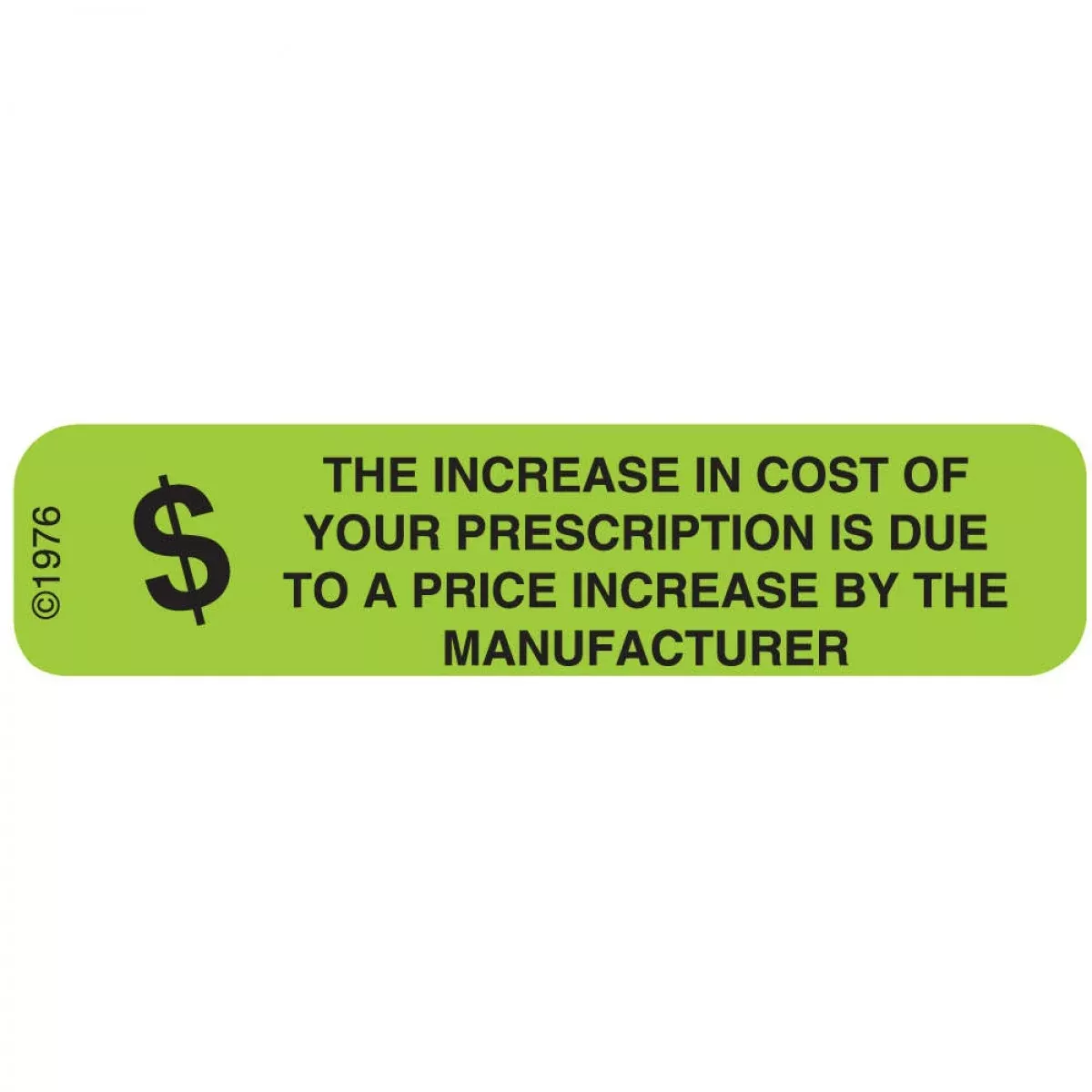 Communication Label (Paper, Permanent) The Increase In 1 9/16" X 3/8" Green - 500 Per Roll, 2 Rolls Per Box
