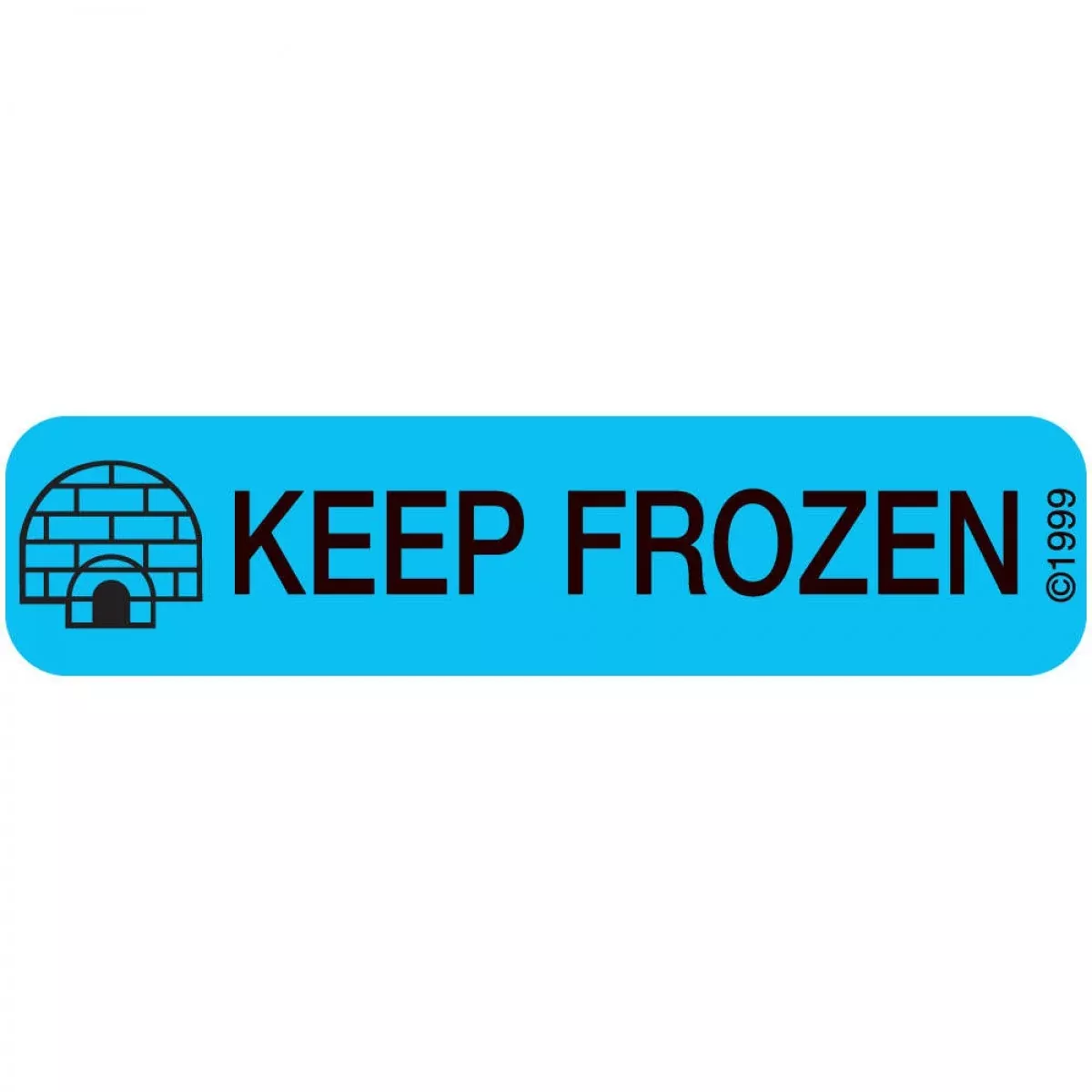 Communication Label (Paper, Permanent) Keep Frozen 1 9/16" X 3/8" Blue - 500 Per Roll, 2 Rolls Per Box