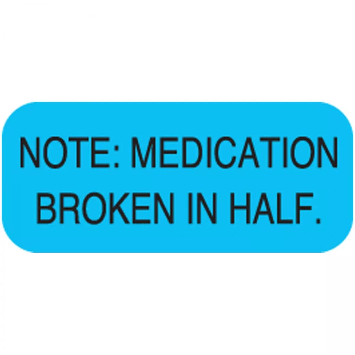 Communication Label (Paper, Permanent) Note: Medication 7/8" X 3/8" Blue - 500 Per Roll, 2 Rolls Per Box
