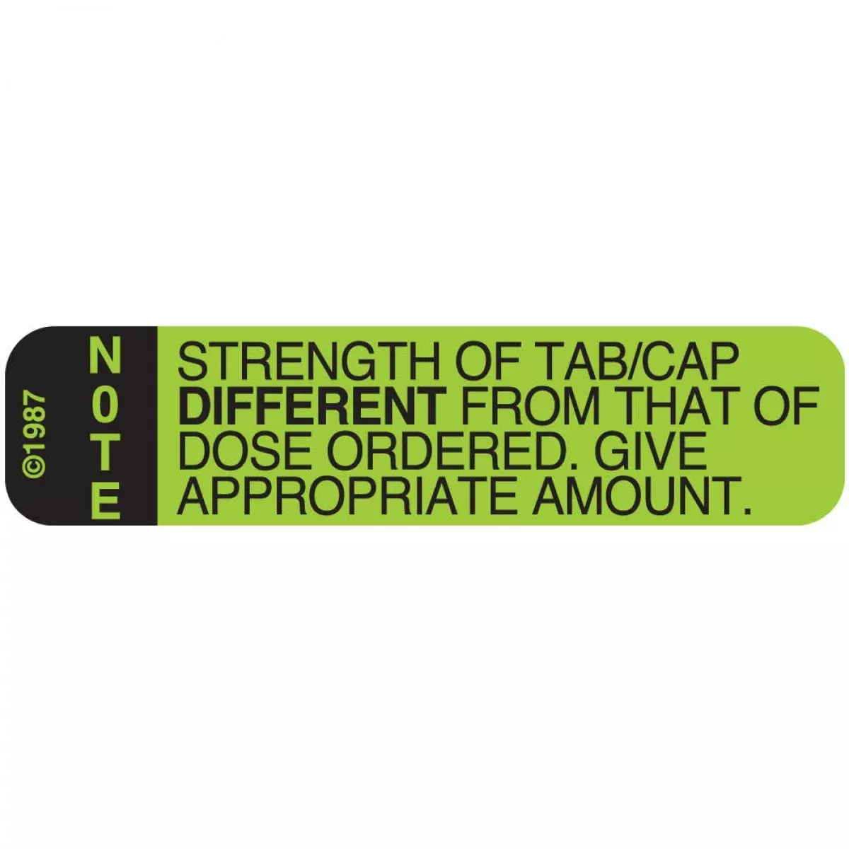 Communication Label (Paper, Permanent) Note Strength 1 9/16" X 3/8" Green - 500 Per Roll, 2 Rolls Per Box