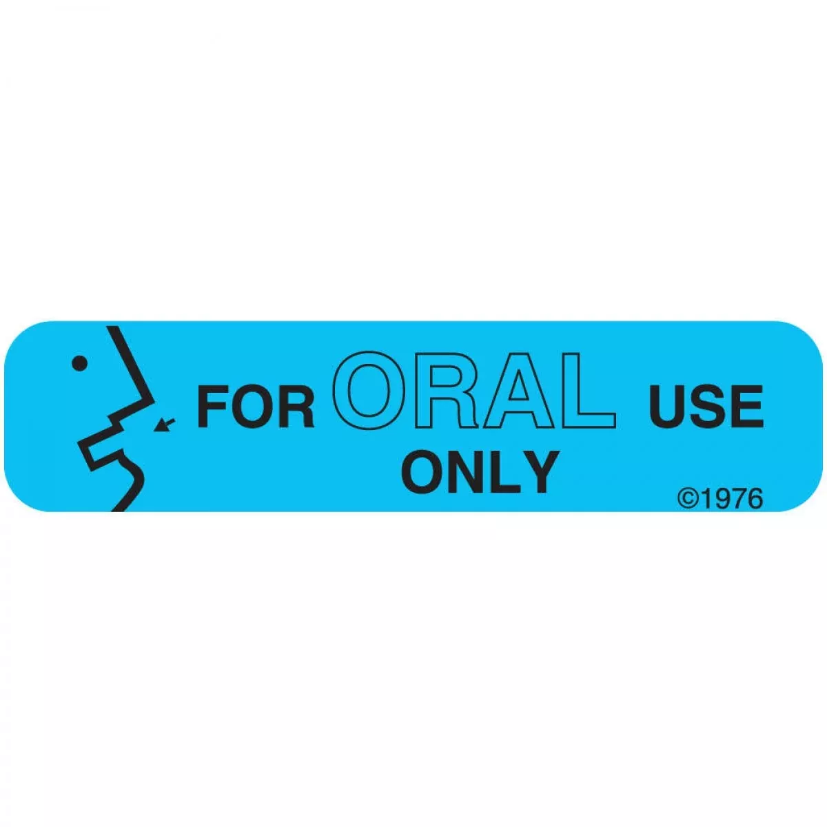 Communication Label (Paper, Permanent) For Oral Use Only 1 9/16" X 3/8" Blue - 500 Per Roll, 2 Rolls Per Box