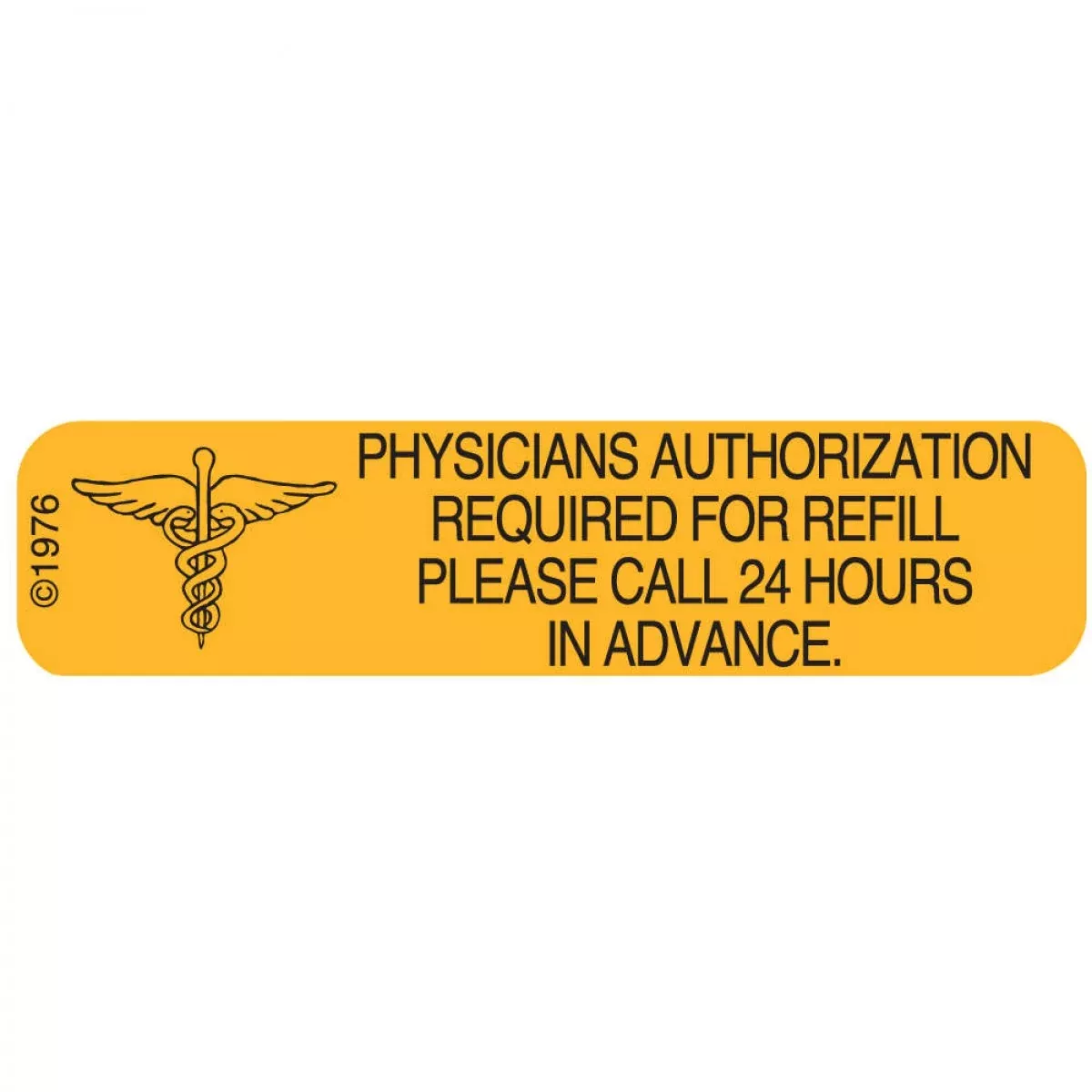 Communication Label (Paper, Permanent) Physican 1 9/16" X 3/8" Goldenrod - 500 Per Roll, 2 Rolls Per Box