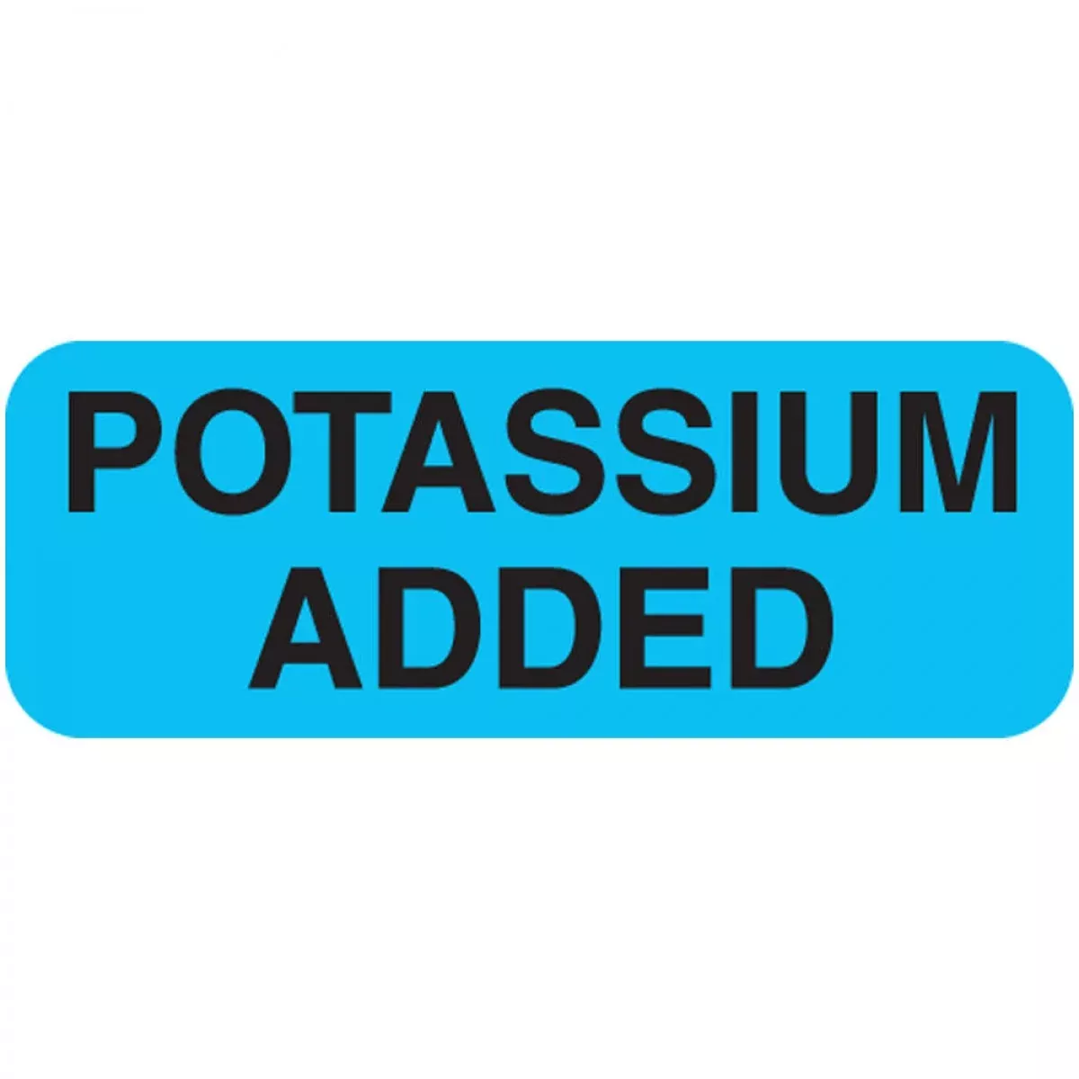 Communication Label (Paper, Permanent) Potassium Added 1 11/16" X 5/8" Blue - 450 Per Roll, 2 Rolls Per Box