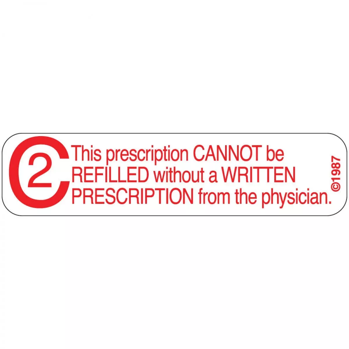 Communication Label (Paper, Permanent) Prescripton Cant 1 9/16" X 3/8" White - 500 Per Roll, 2 Rolls Per Box