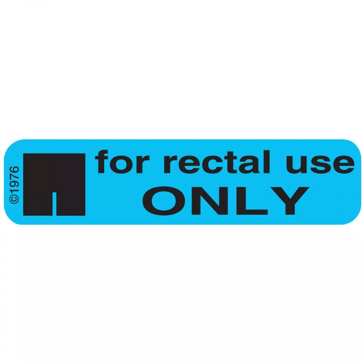 Communication Label (Paper, Permanent) For Rectal Use 1 9/16" X 3/8" Blue - 500 Per Roll, 1 Rolls Per Box