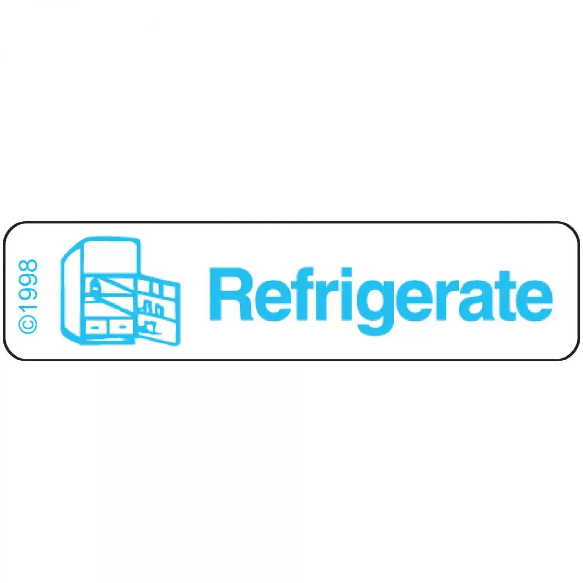 Communication Label (Paper, Permanent) Refrigerate 1 9/16" X 3/8" White - 500 Per Roll, 2 Rolls Per Box