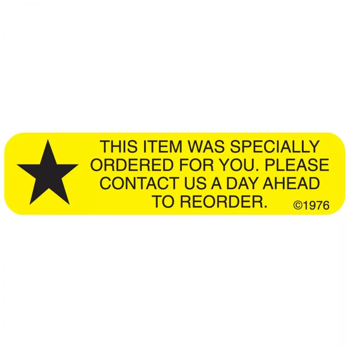 Communication Label (Paper, Permanent) Special Order For 1 9/16" X 3/8" Yellow - 500 Per Roll, 2 Rolls Per Box