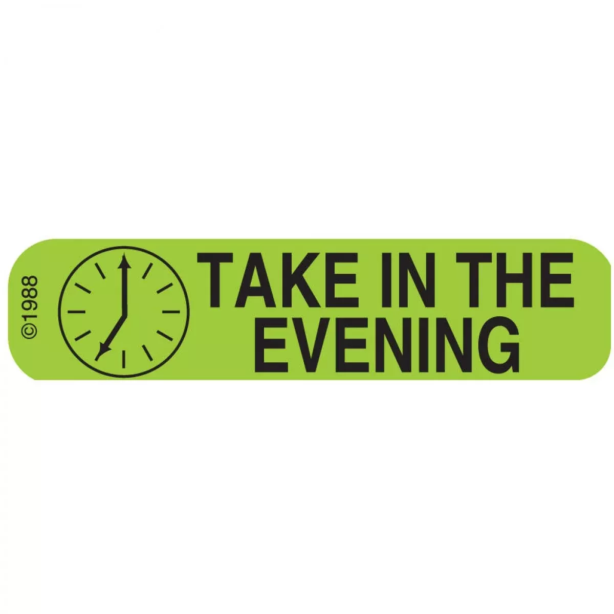 Communication Label (Paper, Permanent) Take In Evening 1 9/16" X 3/8" Green - 500 Per Roll, 2 Rolls Per Box