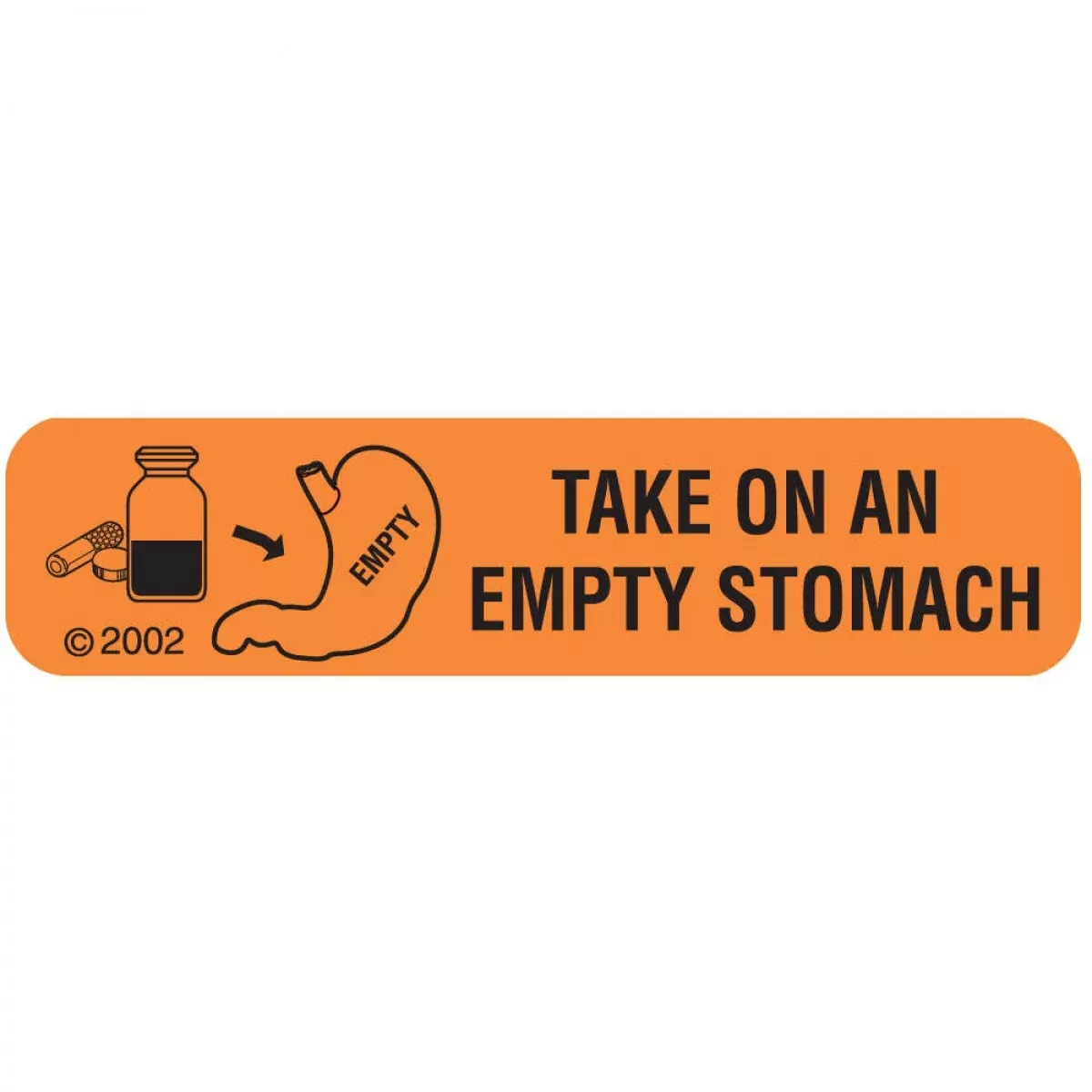 Communication Label (Paper, Permanent) Take On Empty 1 9/16" X 3/8" Orange - 500 Per Roll, 2 Rolls Per Box