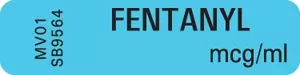 Communication Label (Paper, Removable) Fentanyl Mcg/Ml 1 1/4" X 5/16" Blue - 760 Per Roll