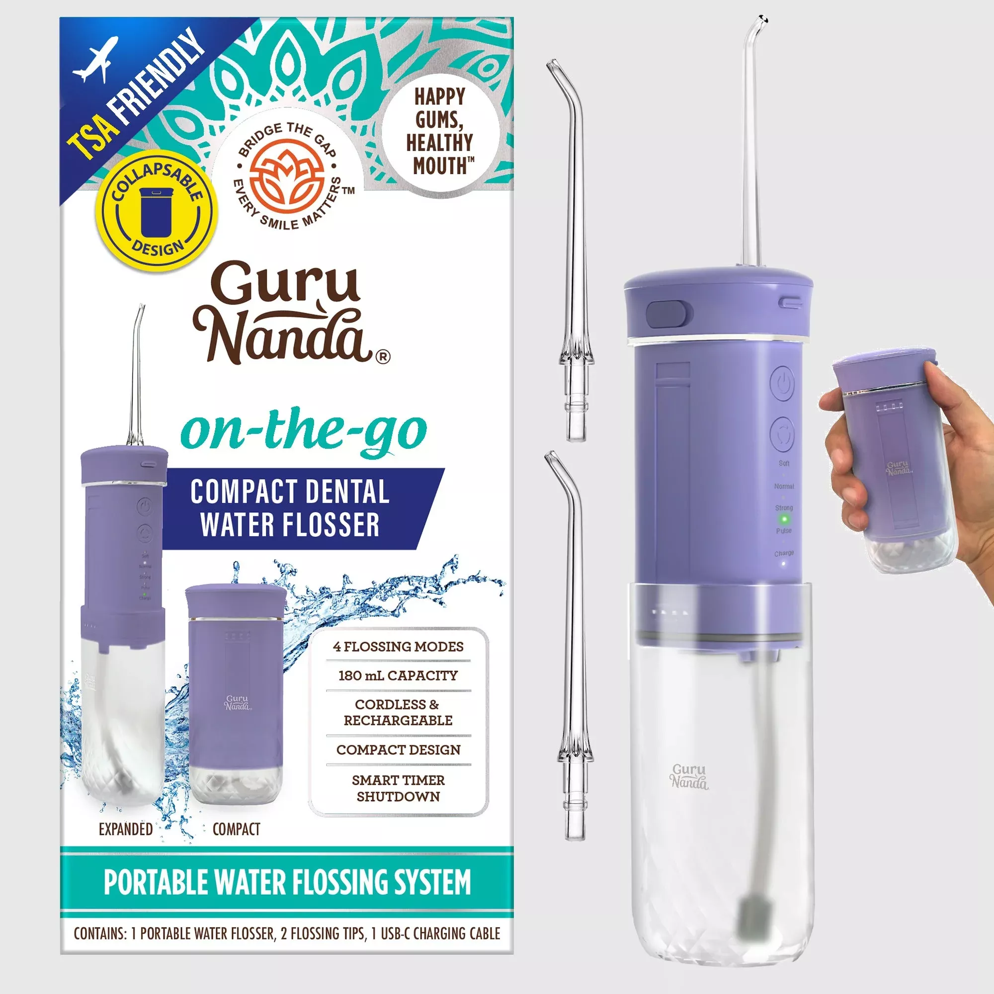 Compact Dental Water Flosser (180 ml)