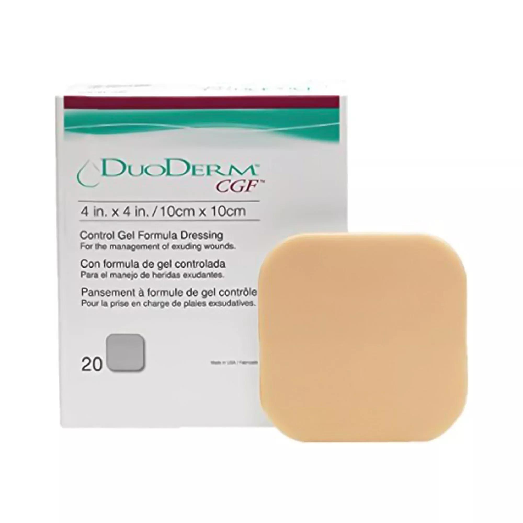 Convatec 187658 DuoDerm CGF Hydrocolloid Dressing, 4 x 4 Inch