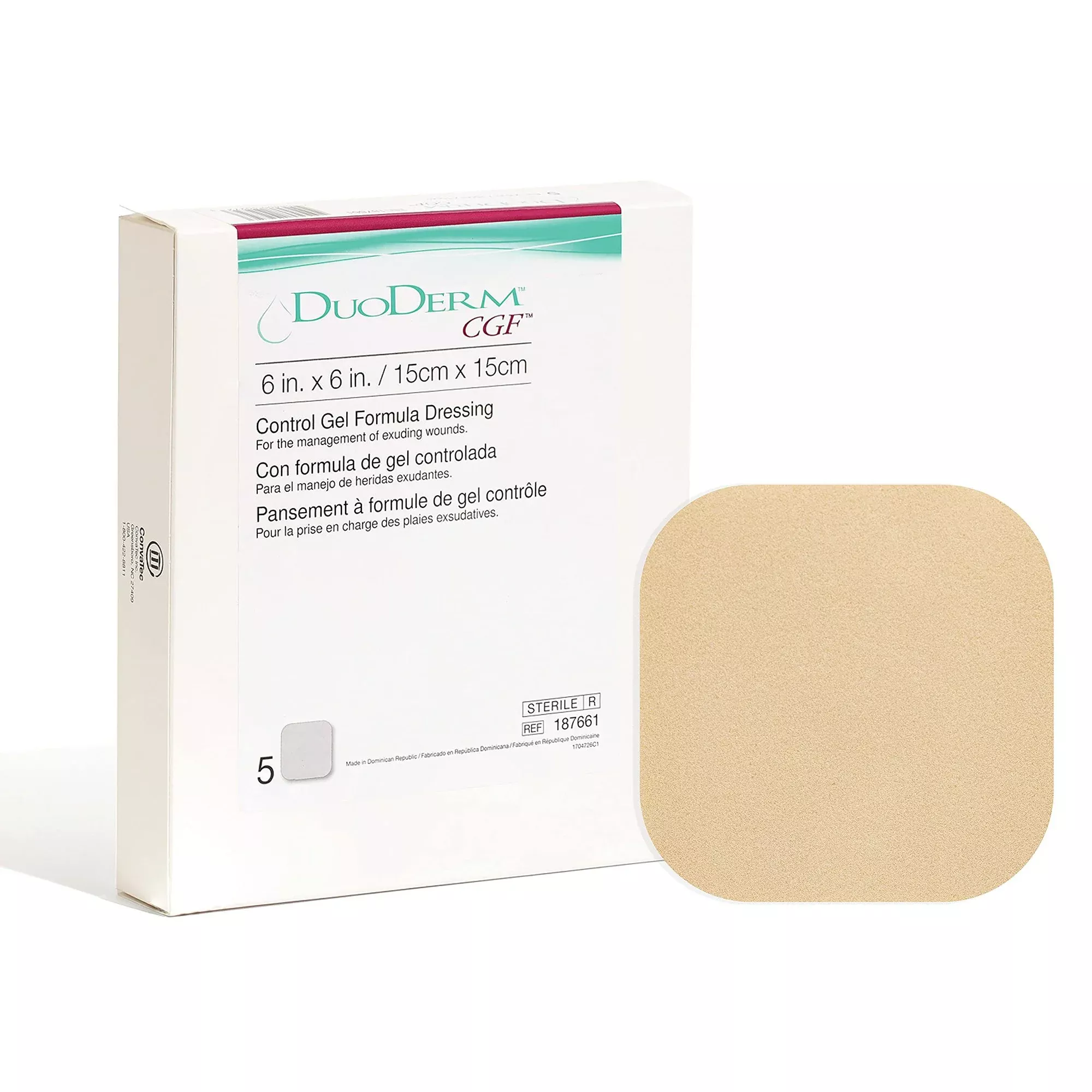 Convatec DuoDERM CGF Hydrocolloid Dressing, 6 x 6 Inch - 187661