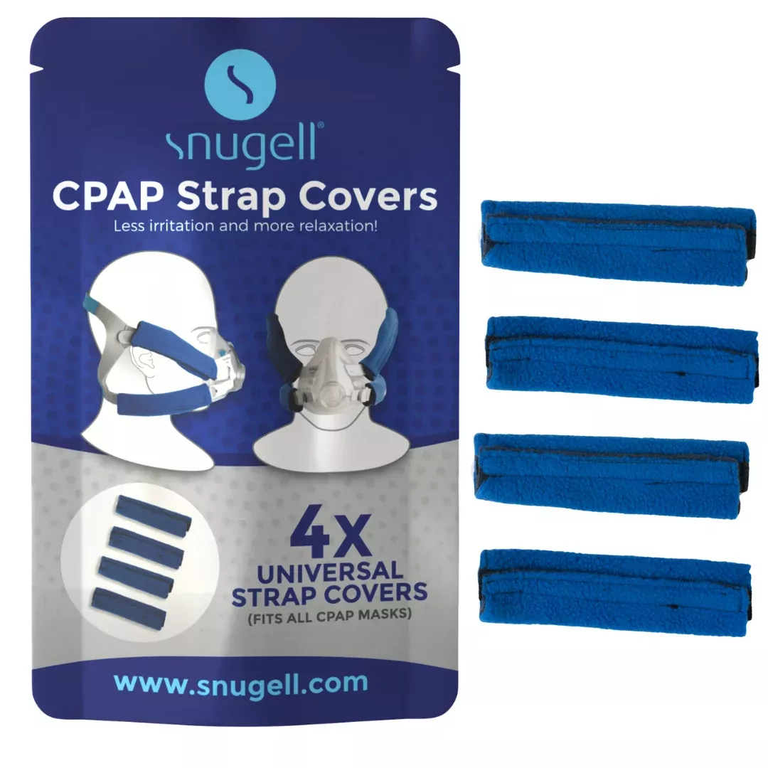 CPAP Strap Covers 4 Pack - Universal Fit for All CPAP Masks (Blue)