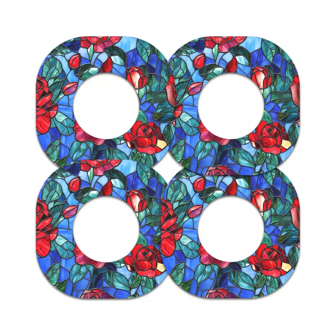 Crimson Blooms Dexcom G7 and Stelo Patch Tape - Pump Peelz