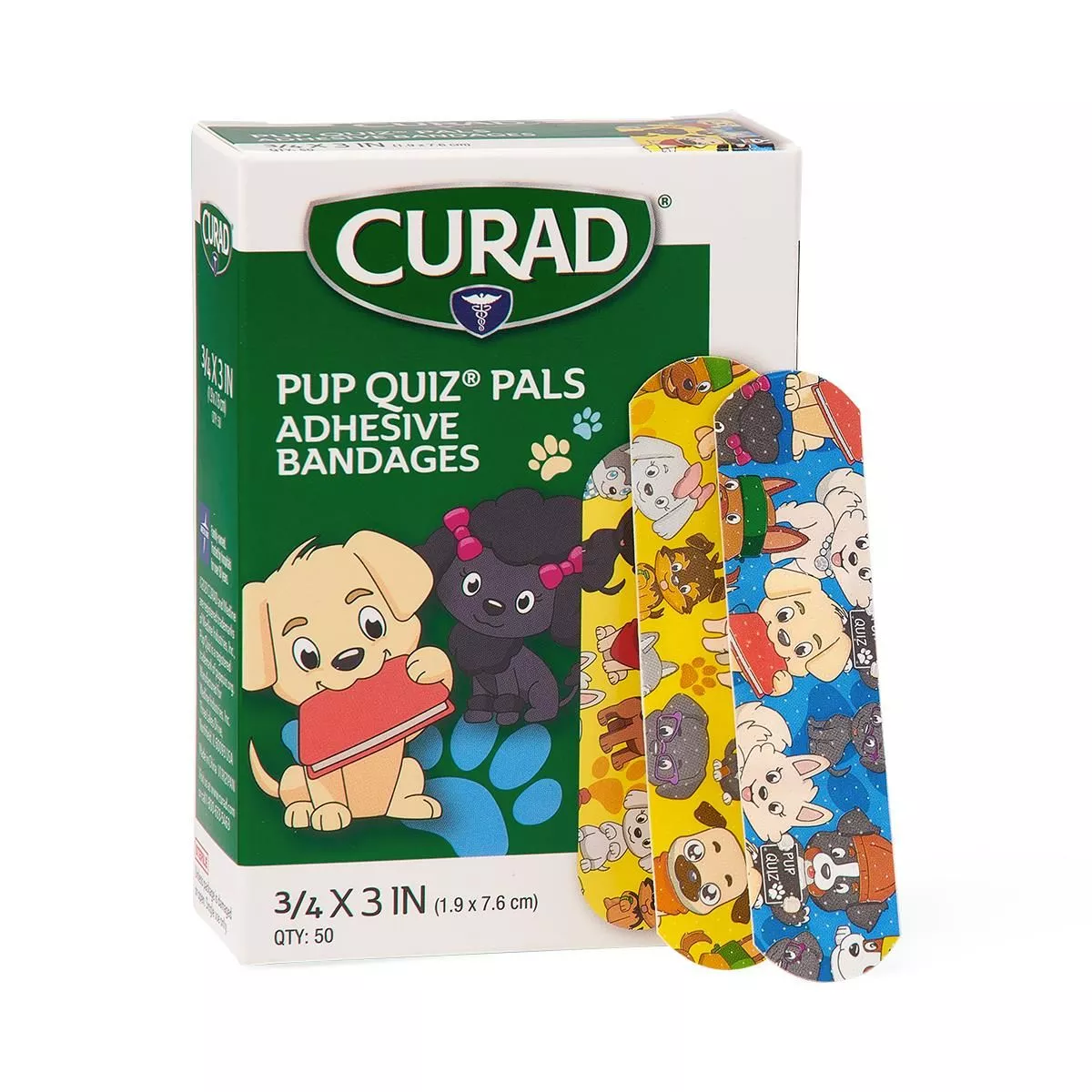 CURAD Pup Quiz Adhesive Bandages, Latex Free