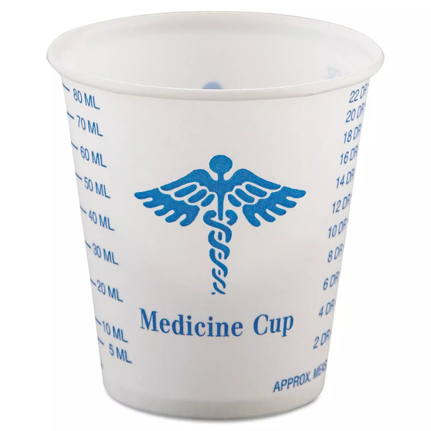 Dart Paper Medical and Dental Graduated Cups, 3 oz, White/Blue, 100/Bag, 50 Bags/Carton
