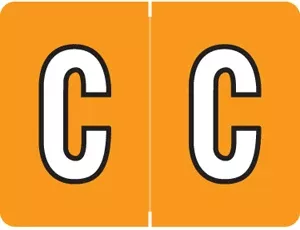 Datafile Compatible 8750 Color Code Label Alpha "C" 1 1/4" X 15/16" Light Orange Mylar Permanent - 500/Roll