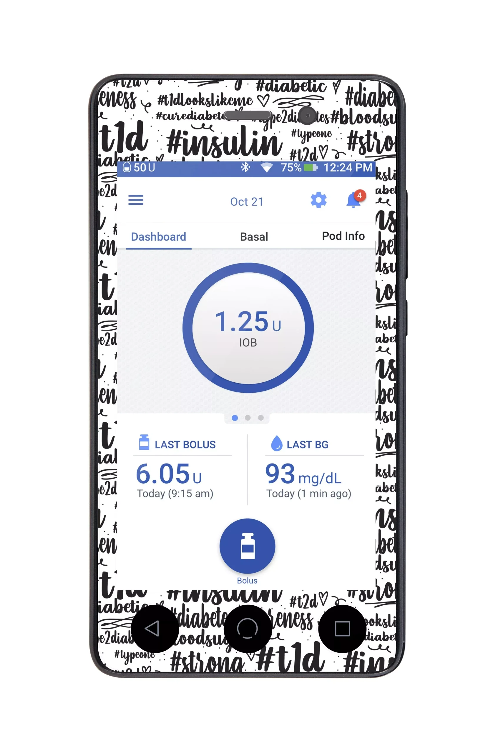 #Diabetes Sticker for Omnipod DASH PDM – Pump Peelz