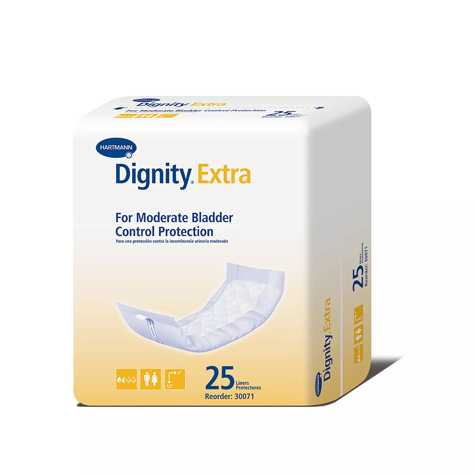 Dignity Extra™ For Moderate Incontinence Liner, 12-Inch Length